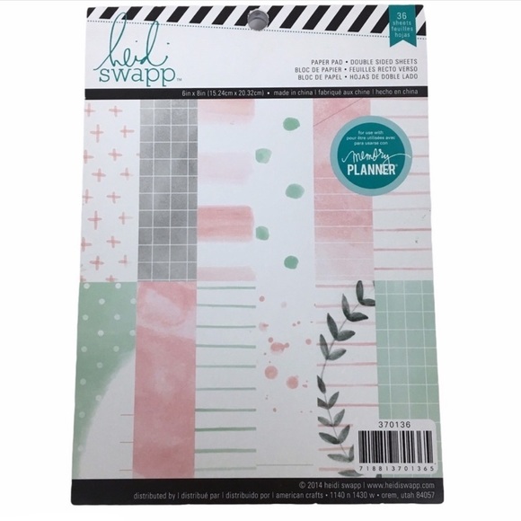 HEIDI SWAPP Paper Pad Memory Planner 36 Sheets 6x8 Watercolors Scrapbooking NEW - Picture 1 of 4
